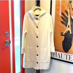 Ann Taylor Cream Hooded Cardigan